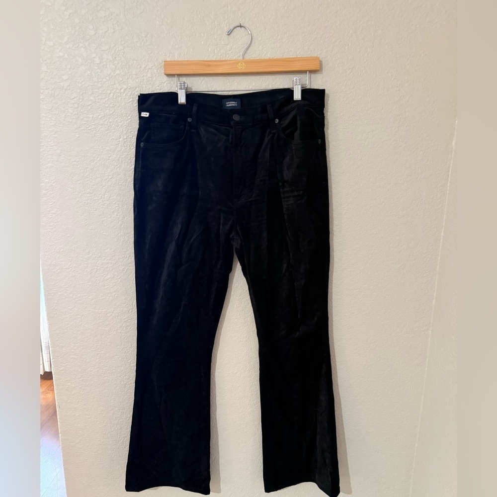Women’s Citizens Of Humanity Black Lilah High Rise Bootcut Flare Velvet Pants